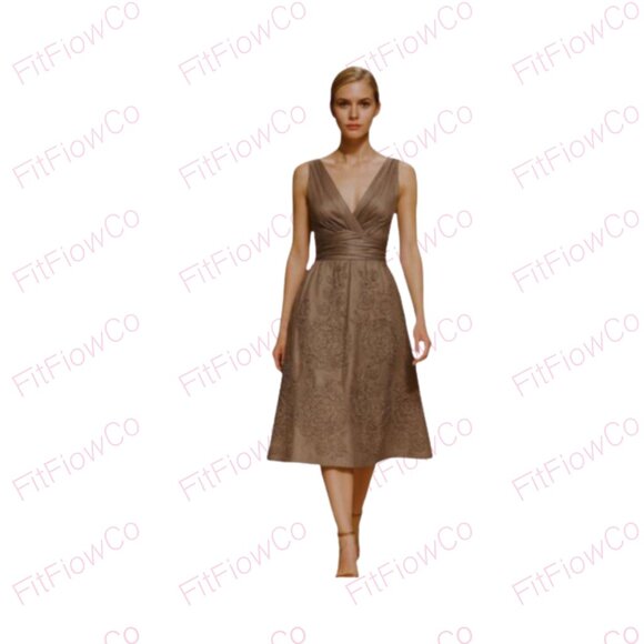 ⚡ 💎 Holiday Satin Cocktail Dress Adrianna Papell Chocolate Brown ALine Sz 6 - Picture 1 of 5
